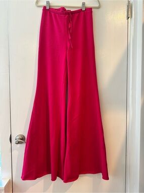 Good American Hot Pink Wide Flare Lounge Pant